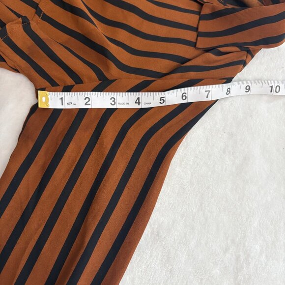 Forever 21 Contemporary Midi Striped Long-Sleeve Shirt Dress W/Belt XS - Picture 9 of 10